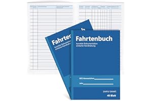 BEIMEIII 2 Stück Fahrtenbuch 40 Seiten Fahrtenbücher A5 Fahrtenbuch Pkw Fahrtenbuch Lkw Finanzamt Anerkannt zur Trennung Geschäftlicher und Privater Fahrten