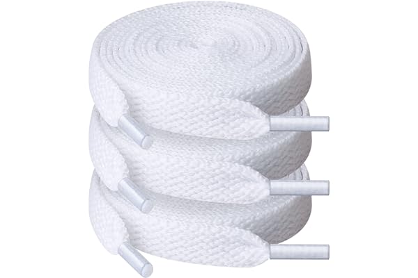 UpUGo 3 Paires de Lacets Chaussures, Lacets Plats de 8 mm de Large Pour Baskets, Course à Pied, Adultes