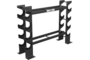 GORILLA SPORTS® Support Poids Musculation - Multifonctionnel, 68x20x52 cm, Charge Max 300 kg, Noir - Rangement Poids, Kit Musculation, Sport Maison, Home Gym