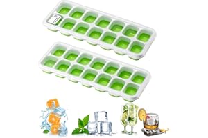 YIYICAS 2PACK Eiswürfelform Silikon, 28-Fach Eiswürfelbehälter mit Deckel, Leicht Zu Lösen, Stapelbar & Bpa-Frei, Babynahrung Ice Tray für Getränke, Obst, Joghurt