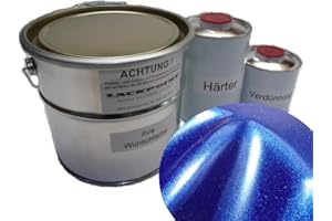 LACKPOINT Set Point 1 litri 2 K auto vernice blu notte 2 Metallic Non vernice trasparente Trend