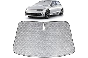 XCBYT Pare Soleil Voiture Pare Brise Avant pour VW Golf 8 2022-2024, Pliable Épaissie Brise Voiture Avant Couverture Intérieur, Protection Solaire Bloque Rayons UV