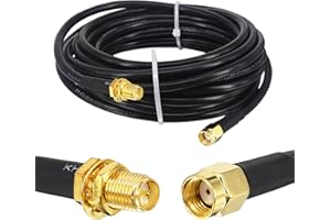 Boobrie 5M Cable RP-SMA Macho a RP-SMA Hembra RG58/U Cable de Antena WiFi RP-SMA Macho a Hembra baja pérdida Extensión RP SMA para Antena WiFi 4G,Enrutador inalámbrico,Hotspot,Cámara de Seguridad IP