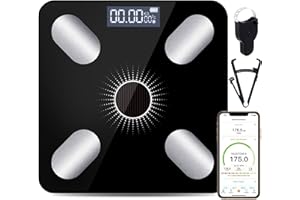 PANKTI Rechargeable LED Weighing Scales for Body Weight and Fat│Solar Power Smart Digital Bathroom Scales for High Precision 17 Health Metrics│Bluetooth Smart APP Compatible with iOS Android│Unlimited Users