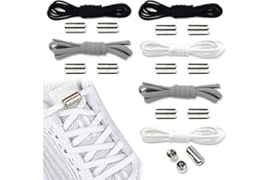 SUNSHINE SMILE 6 par sznurowadeł do butów bez pętli z szybkim zapięciem, elastyczne sznurowadła, zestaw bawełnianych sznurowadeł, sznurowadła Shoelaces, system szybkiego sznurowania