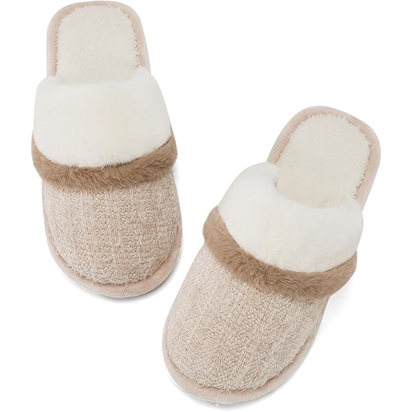 Mishansha Unisex Slippers Woman Man House Slippers Memory Foam Two Tone