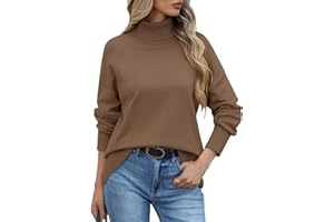 PASUDA Pull Femme Col Roulé Hiver Chaud Tricoté Pulls Chic et Élégant Pullover Décontracté Manches Longue Sweat Tunique Automne Sweatshirts Casual Hauts