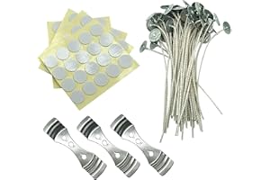 MILIVIXAY Stoppini per realizzare candele, rivestiti con cera di soia naturale, a basso fumo, fili di cotone intrecciati con carta, per candele fai da te, 100 pezzi 6inch candle making kit