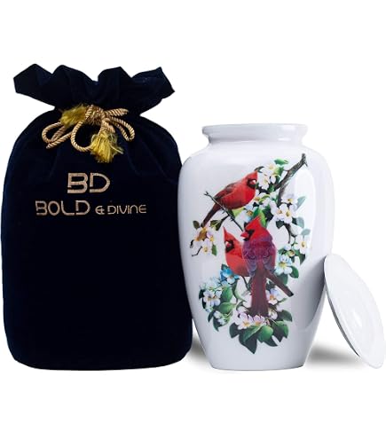 Bold & Divine Mini Heart Urn – Floral Bird Design Brass Keepsake For Ashes 10 thumbnail image