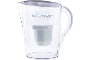 EPIC WATER FILTERS Epic Pure Water Filter Pitcher | 100% BPA-Free | Removes Fluoride, Lead, Chromium 6, PFOS PFOA, Heavy Metals, Microorganisms, Pesticides, Chemicals, Industrial Pollutants & More | 3.5L