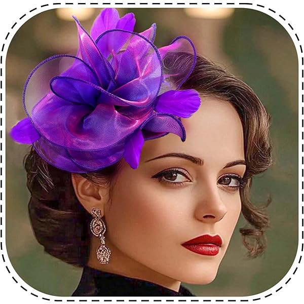 Afinder Femme Chapeau Bibi Mariage Avec Voilette Femme Fascinator Chapeau Nuptiale Rétro Pince à Cheveux Chapeau De Cérémonie Thé Fête Soirée De