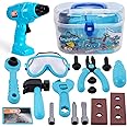 HERSITY Kids Role Play Tool Set Construction Kit with Carry Case Educational Toys Gifts for Children Boys Girls 3 4 5 Years Old