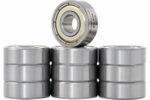 XiKe 10 Pezzi 606ZZ Cuscinetti a Sfera 6x17x6mm Doppia Guarnizione Metallica, Acciaio Cromato, Pre-Lubrificati, 606-2Z Cuscinetti radiali rigidi a sfere in miniatura