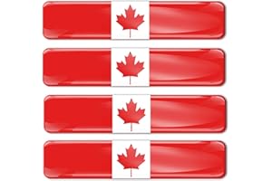 Biomar Labs® 4 pcs 3D Gel Pegatinas Bandera Nacional Canada Silicona Adhesivo Autos Coches Motos Ciclomotores Bicicletas Ordenador Portátil F 3