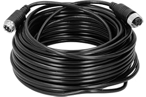 ASTIBYM Cavo di Prolunga Video per Auto a 4 Pin Cavo di Prolunga per Aviazione Video Dc 12v Cavo di Prolunga per Auto per Camion Bus(15m), Filo e cavo