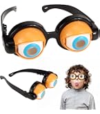 FIESTAS GUIRCA Lunettes Gros Yeux Jeux Vidéo - Accessoire Costume Gamer Cosplay - Blanc Noir - Adulte