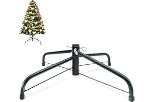 LYFETC Christbaumständer 40/50/60 cm - Baumständer für Künstliche Weihnachtsbaum Kreuz Basis 150-240 cm - Klappbarer Weihnachtsbaumständer mit 2.2-3.2 cm Bohrung - Grüner Tannenbaumständer