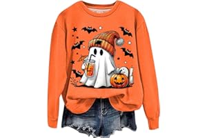 NerYuo Halloween Sweatshirt Femme Col Rond Sweatshirt Graphique Imprimé Halloween Pull à Manches Longues Casual Vêtements Chemisier Tops Sport Hauts Sweatshirts Automne Hiver