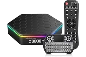 EASYTONE Android TV Box, Android Boxes 12.0 4GB RAM 64GB ROM with H618 Quad Core,Support HDR10+/WIFI6 & 2.4GHz+5GHz Dual Wi-Fi/Bluetooth 5.0/6K/H.265 LAN 100M Ethernet with Mini Wireless Keyboard Backlit