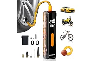 NEVERLAND Car Tyre Inflator Air Compressor - Electric Bike Pump | 150PSI Cordless Tyre Inflator Rechargeable with Digital Screen, LED Light for Car, Motorcycle, Bike, Ball