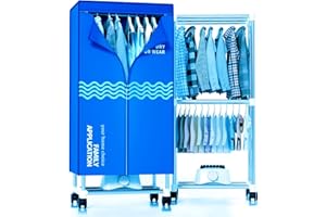 KISEELY Clothes Dryer, Portable Drying Machine with Timer, 60inch Laundry Drying Wardrobe with Large Capacity, Electric Dryer/Rack for Home | Appartments (Blue SQ5)