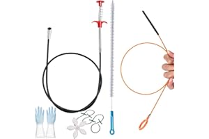 LauCentral Abflussspirale Reinigungshaken, 5 Stück – Abflussreiniger Spirale für Rohrreinigung, Abflussspirale Haar-Clog-Tool für Waschbecken, Spülbecken, Duschkabine und Toilette