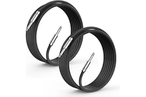 Sovvid 2 Pack Guitar Cable 3M/10FT - Instrument Cable Quarter Inch Cable Electric Guitar Cord 1/4 Guitar Cables Guitar Amp Cord for Guitar Bass Keyboard and Pro Audio (Straight to Straight, Black)