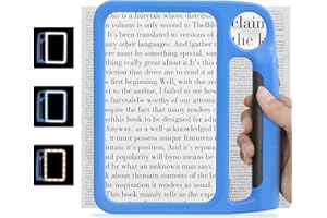 LTDOOIT 5x Large Handheld Magnifying Glass for Reading Usb Rechargeable, Lightweight Portable Book Magnifier With Light 48 Leds for Elderly Visually Impaired Newspaper, Rectangular Full Page Magnifier