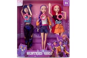 FLANLIY K Pop Demon Rumi-Mira-Zoey Hunters Figurine, K Pop Demon Bras Jambes Mobiles Hunter Figurine, Dessin Animé Animé 30 Cm Figurines,avec Musique thème VêTements, pour Collecter Et Cadeau Fan (A)