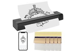 ATOMUS mini bärbar termisk skrivare 2500mAh tatueringsöverföringsmaskin för termiskt papper och tatueringsöverföringspapper k