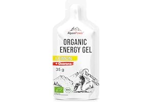 AlpenPower Bio Energy Gel Lemon 12 x 35 g I 100% naturalne składniki, z kofeiną z guarany, szybka i długotrwała energia, bez dodatków, idealny do sportów wytrzymałościowych
