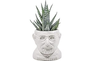 THE UNEMPLOYED PHILOSOPHERS GUILD Sigmund Freud Bust Sukkulenten-Übertopf – Pflanzgefäß für kleine Kakteen, Blumen, Kräuter und mehr