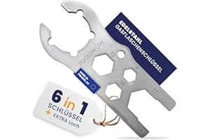 FixedNow Gasflaschenschlüssel aus rostfreiem Stahl | Gasflaschen Schlüssel multifunktional mit 6 Applikationen & einer Öffnung zum Aufhängen an einem Schlüsselband Gasregler | Outdoor Gas Schlüssel