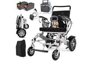 ‎WEYRAL WEYRAL Elektrorollstuhl für Allen Gelände, Silber-grau Elektrorollstuhl Tragfähigkeit 150KG,mit Hecksteuerung, 2 * 12AH Lithium-Batterie, für ältere und behinderte Menschen