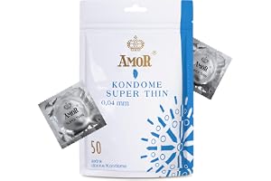 AMOR Premium-kondomer, Super Thin, Extra tunna med en på tjocklek 0,04 mm, Ø 53 mm, Förpackning med 50
