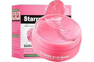 DOANTE 30 Paia Maschera Contorno Occhi, Maschere Occhi,Patch Occhi, Maschera per gli occhi con cielo stellato alla rosa, Riduce Occhiaie, Gonfiori, Borse Sotto gli Occhi e Rughe (Rosa)