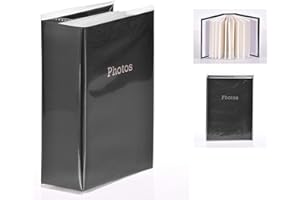 SATOHA Pfennig N Squid 6'' x 4'' Slipin Photo Album Holds 120 Photos Photography Storage (Black)
