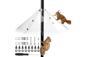 OFC Lenw Squirrel Baffle for Bird Feeder Pole, Outdoor Pole Mount Squirrel Proof Baffle with Serrated Edge, Bird House Guard for Outdoor Protect Hanging Bird Feeders, 14 Inch