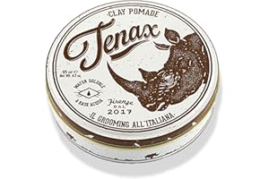 Tenax Clay Pomade 125ml, Cera capelli uomo opaca per un effetto naturale, Cera per capelli dalla tenuta molto forte a lunga durata, Hair wax per un look strutturato adatta a tutti i tipi di capelli