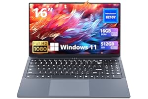 MONOVATE PC Portatile 15.6 Pollici, Win11 Notebook Core I5-8210Y CPU, Notebook 16GB RAM 512GB SSD, Laptop Sblocco con 1920*1080 IPS Full HD Schermo, Tastiera Retroilluminata, Type-C+TF Card Slot+Mini HDMI