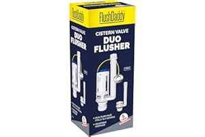 LavaTap – FlushDaddy NP254 Dual Flush Valve for Toilet Cisterns Universal 1.5" & 2" Drop Valve Replacement, WRAS Approved, Water-Saving Push Button, Adjustable Overflow, Kit for Most UK Toilets