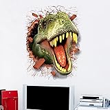 3D Living Animals Self-Adhesive Removable Break Through The Wall Vinyl Wall Sticker / Wall Painting Art Sticker Decorator (Opening Mouth Opening Dinosaur Mouth (50 cm x 70 cm)