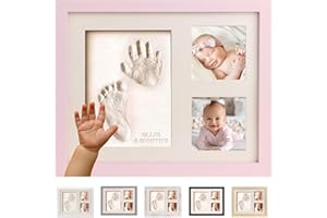 BUBZI CO Empreint Bébé Cadeau Bebe Garcon Platre Bebe, Argile Blanche Non Toxique, Souvenir Personnalisé Pour Décoration Chambre Bébé,Cadeau Original Naissance–Cadeau Naissance Liste (Ballet Pink)