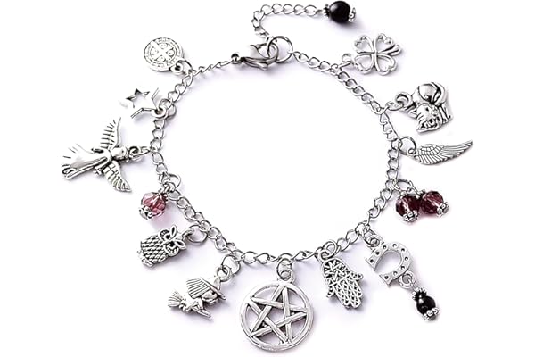SIMBOLIKS Amuletos pulsera bruja protección mal de ojo y hechizos atraer buena suerte y fortuna brazalete witch Pulsera de Protección Wicca y Brujería Amuleto de Brujas y Talismán