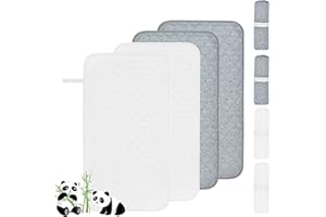 YUEHUAMECH 4 forros acolchados impermeables para cambiador de pañales de bebé, lavables y reutilizables, para moisés, cochecito, cama, 68 x 37 cm