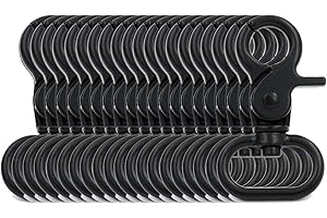BIKICOCO 3/4'' Swivel Trigger Snap Hook Lobster Claw Clasp Spring Loaded Clip, Oval-Ring Ended, Black - Pack of 20