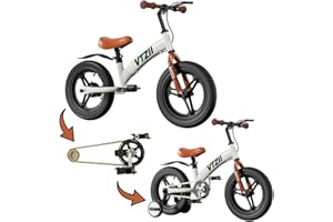 VTZII Balance Bike 2 in 1 with Pedals Brake Training Wheels Kickstand Pneumatic tyre,for Kids 2-7 Years Old,Kids Bike 12 14 16 inch