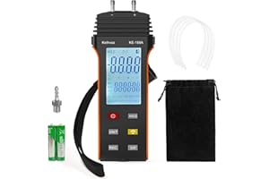 Tragbares Differenzdruckmessgerät ±13,79kPa, Kethvoz HVAC Luftdruck-Messgerät mit 11 Einheiten zur Messung von Differenzdruck Überdruck Unterdruck, Digitales Manometer KE-189A