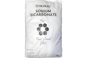 Hexeal Sodium Bicarbonate 25kg – 25kg Bag of Food Grade Baking Soda for Cooking, Baking, Home Cleaning & Bath Bombs – Fine Powder, Deodorises & Removes Grime – FCC E500