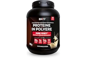 Eafit Pure Whey - Vaniglia intensa 750 g - Crescita Muscolare - Proteine WP tri-fonte - Rapida Assimilazione - Contiene Aminoacidi ed Enzimi Digestivi - Complesso HIGH AMINO - Certificato Anti-doping